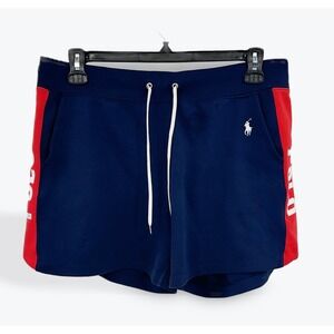 Polo Ralph Lauren Women's Shorts Navy Blue Red‎ White Logo Drawstring Casual